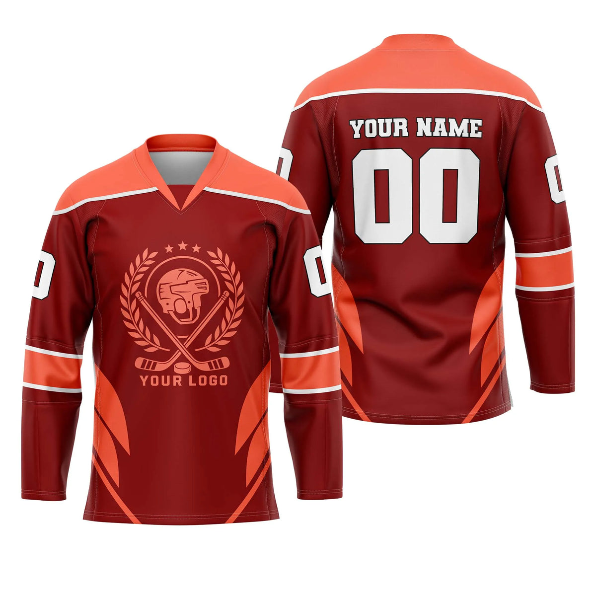 Custom Personalized D5 V - NECK DESIGN Ice Hockey Jersey with Name, Number & Team Logo