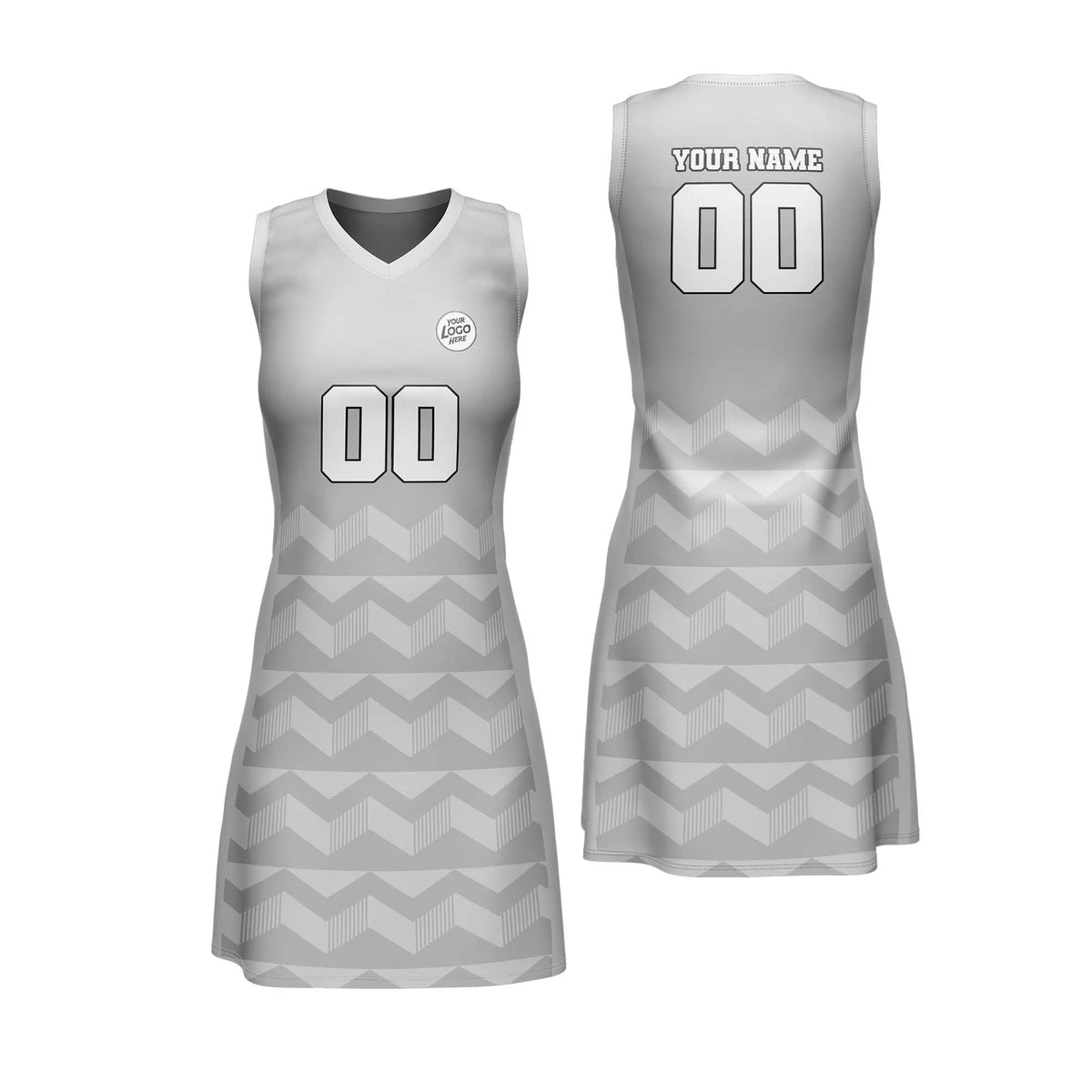 Custom Personalized D4 Retro Pattern Netball Jersey with Name, Number & Team Logo