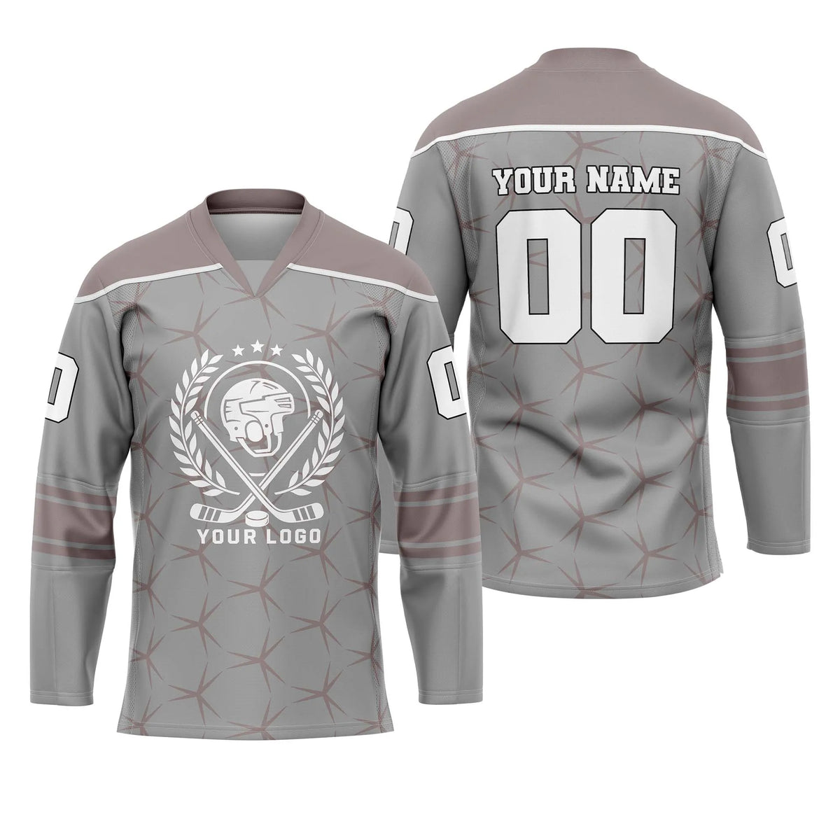 Custom Personalized D3 Abstract Pattern Ice Hockey Jersey with Name, Number & Team Logo