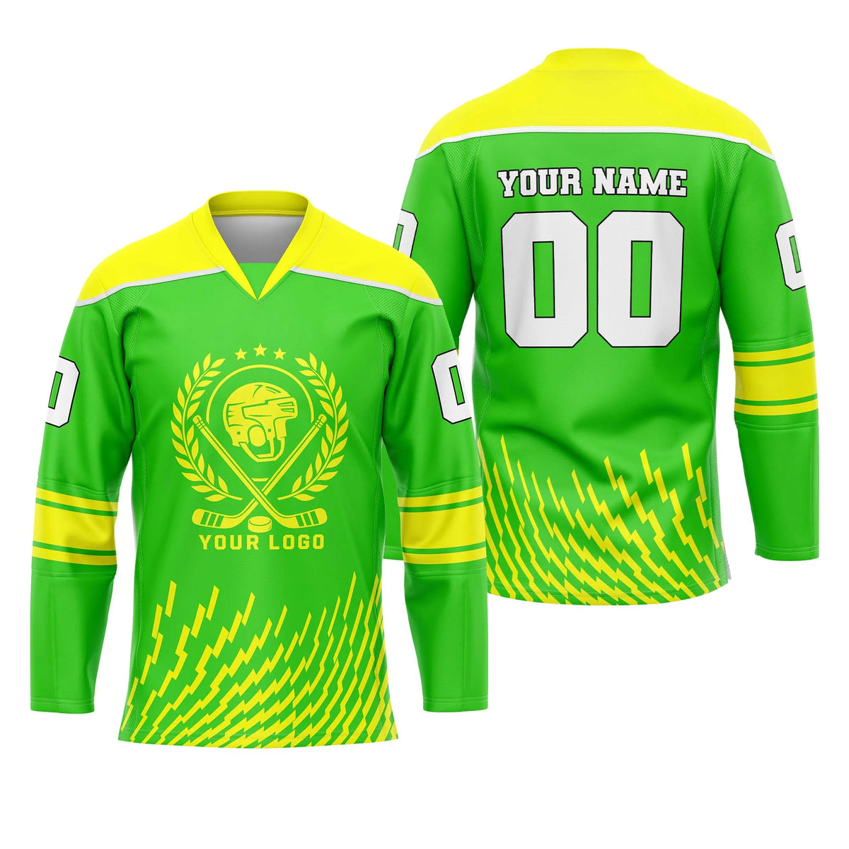 Custom Personalized D2 Abstract Pattern Ice Hockey Jersey with Name, Number & Team Logo