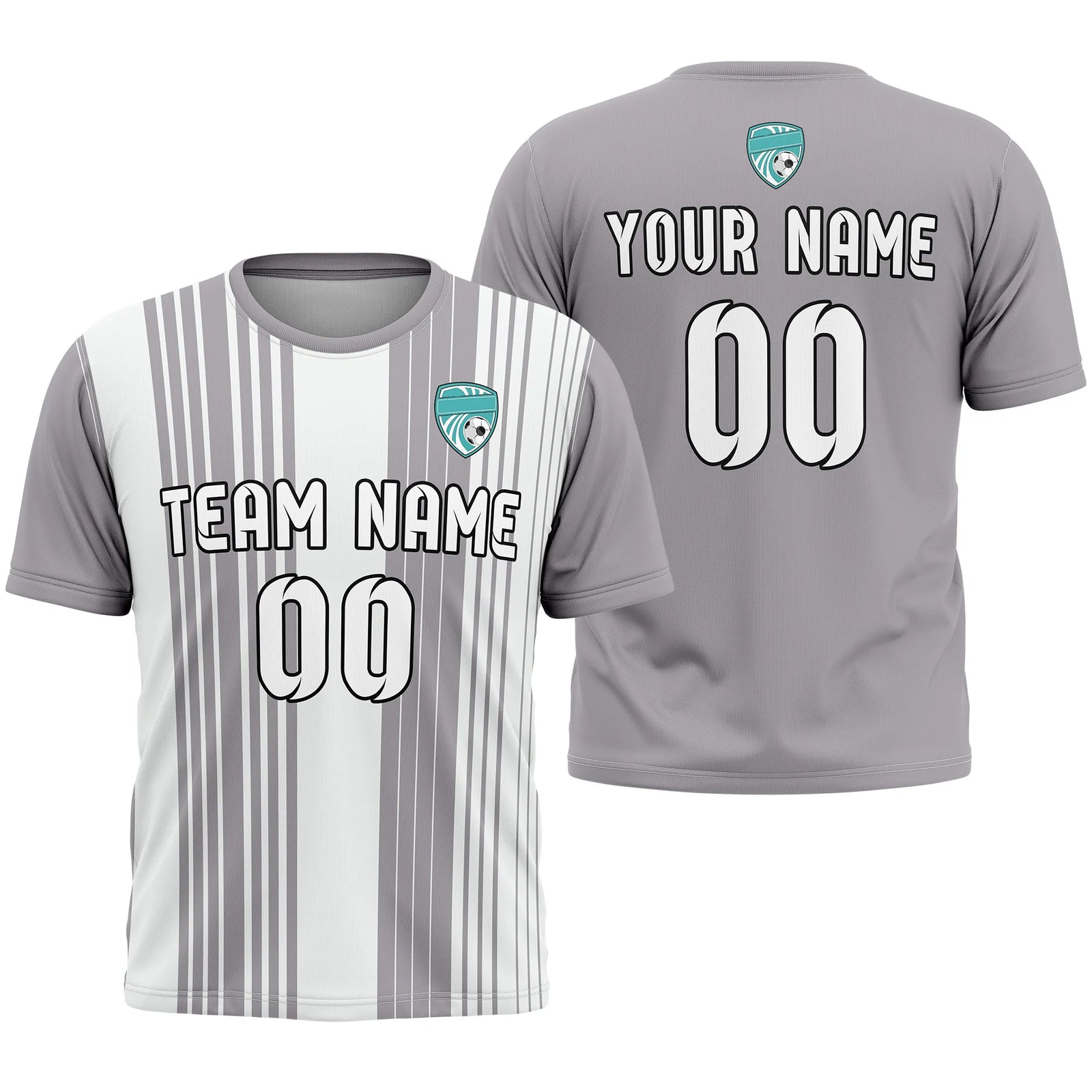 Custom Strip Fashion D3 Soccer Jersey Personalized Football Uniform with Name & Number