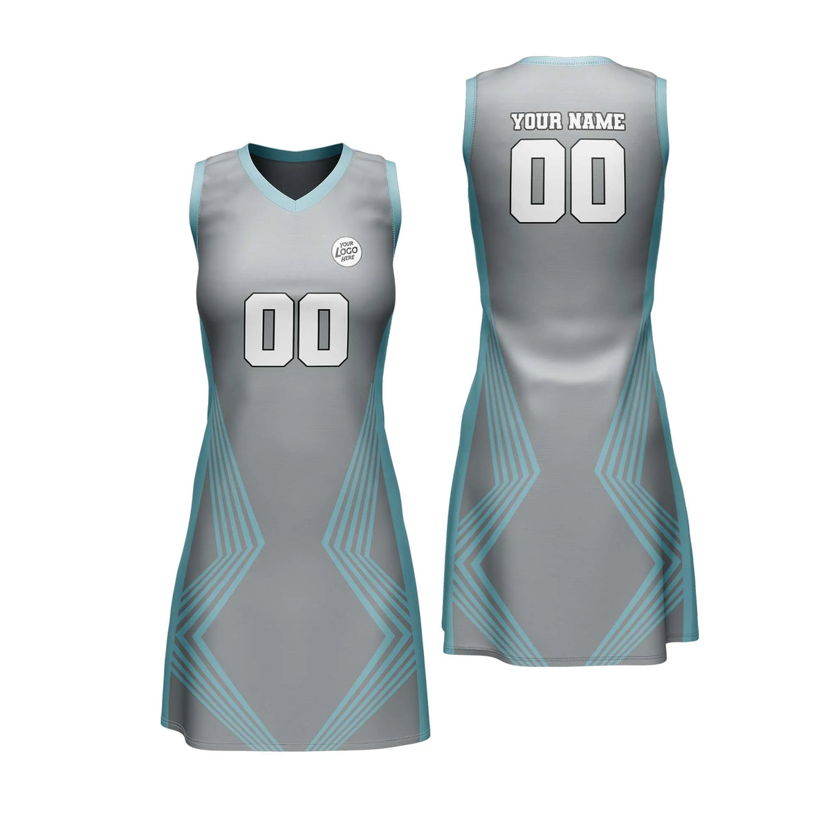 Custom Personalized D4 Stripe Fashion Netball Jersey with Name, Number & Team Logo