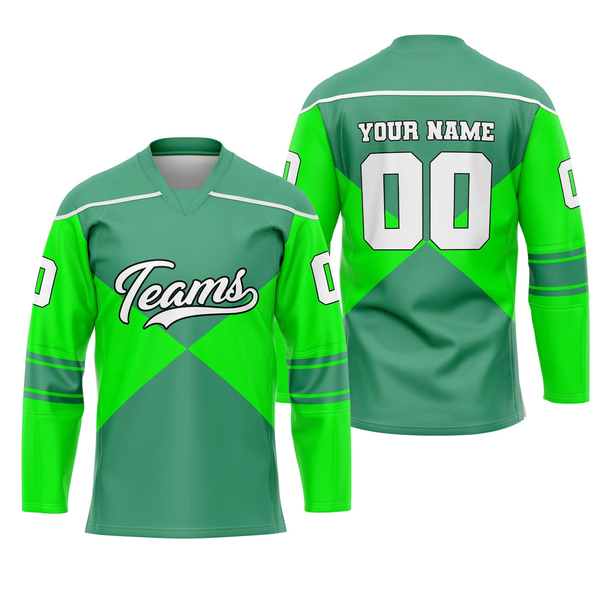 Custom Personalized D1 Split Fashion Ice Hockey Jersey with Name, Number & Team Logo