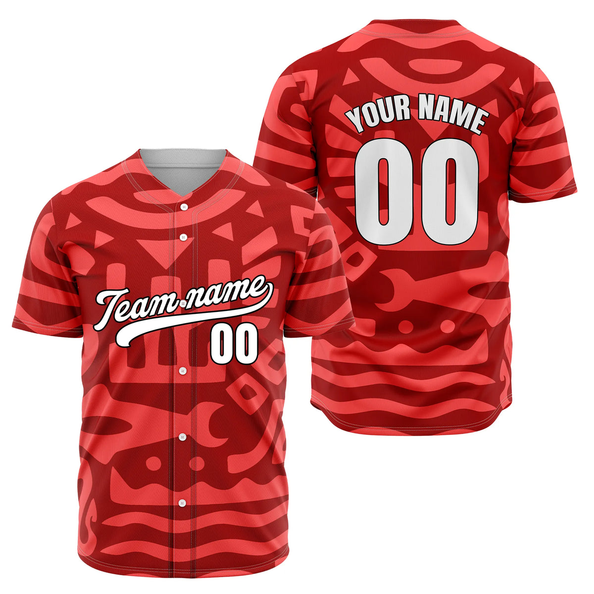 Custom Aztec Wave Spots Baseball Sports Jersey Personalized Uniform with Name & Number