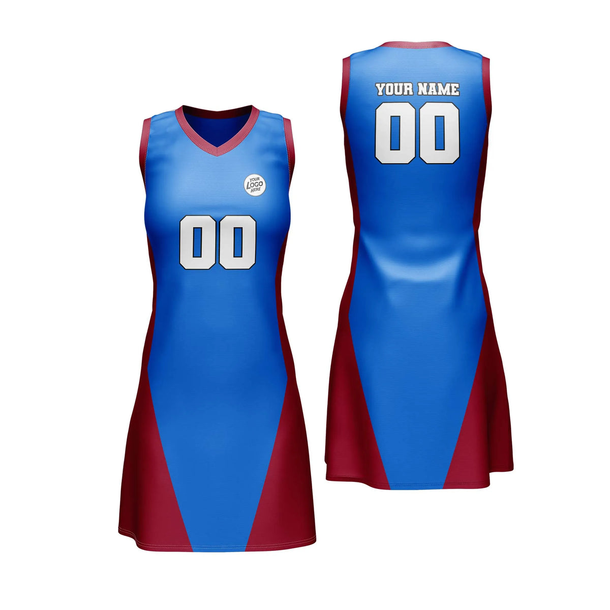 Custom Personalized D3 Split Fashion Netball Jersey with Name, Number & Team Logo