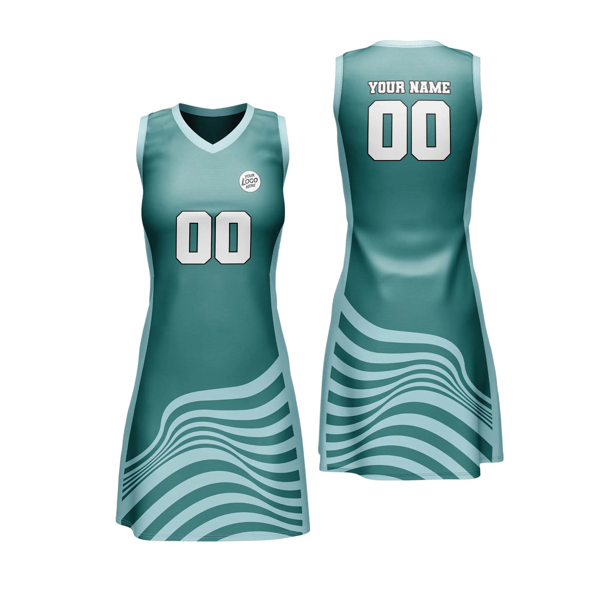 Custom Personalized D2 Stripe Fashion Netball Jersey with Name, Number & Team Logo