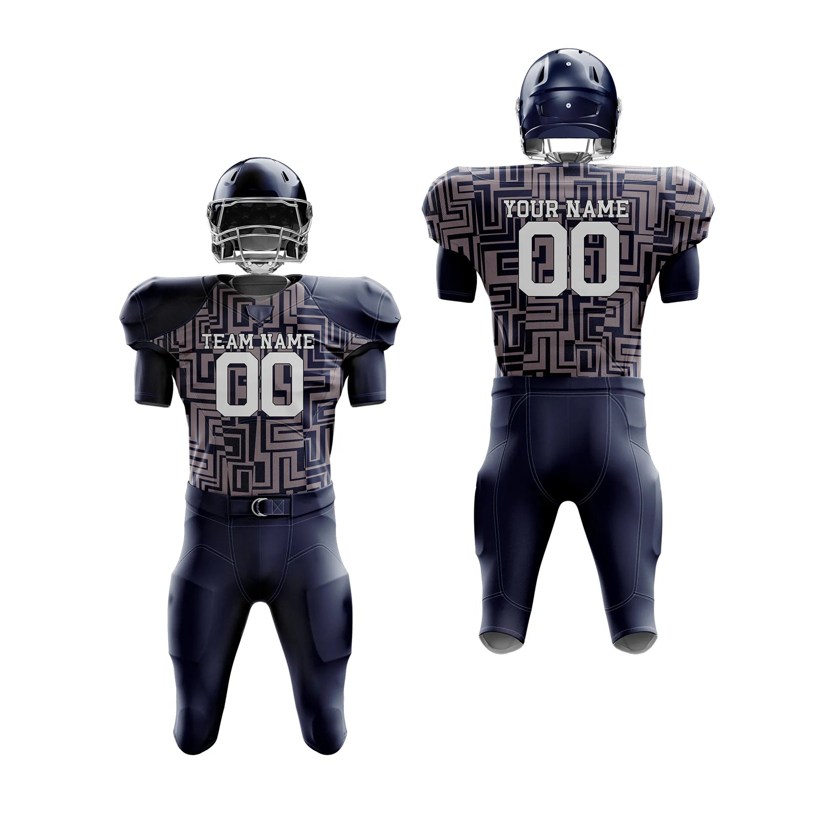 Custom Personalized D5 Full Pattern American Football Jersey with Name, Number & Team Logo