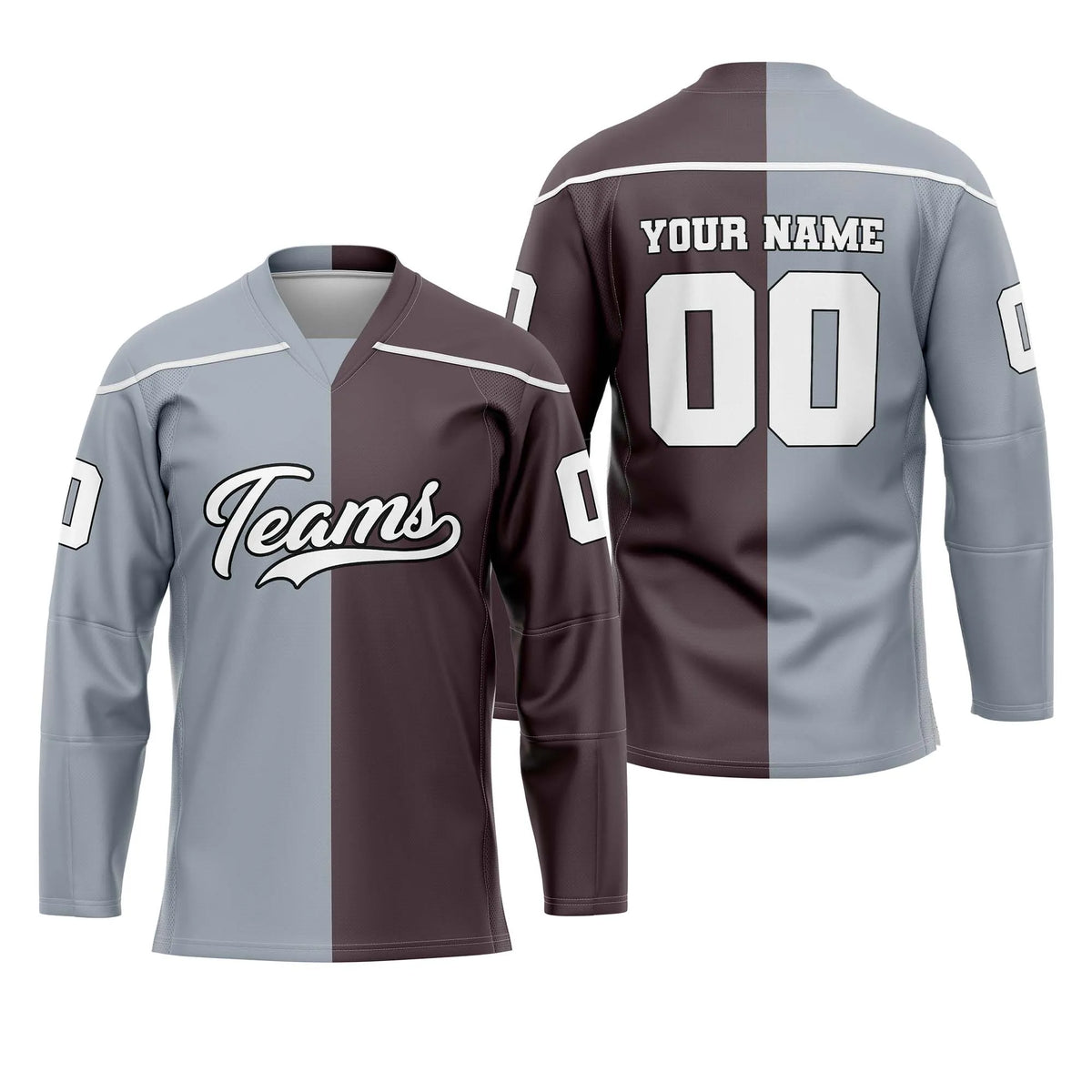 Custom Personalized D5 Split Fashion Ice Hockey Jersey with Name, Number & Team Logo