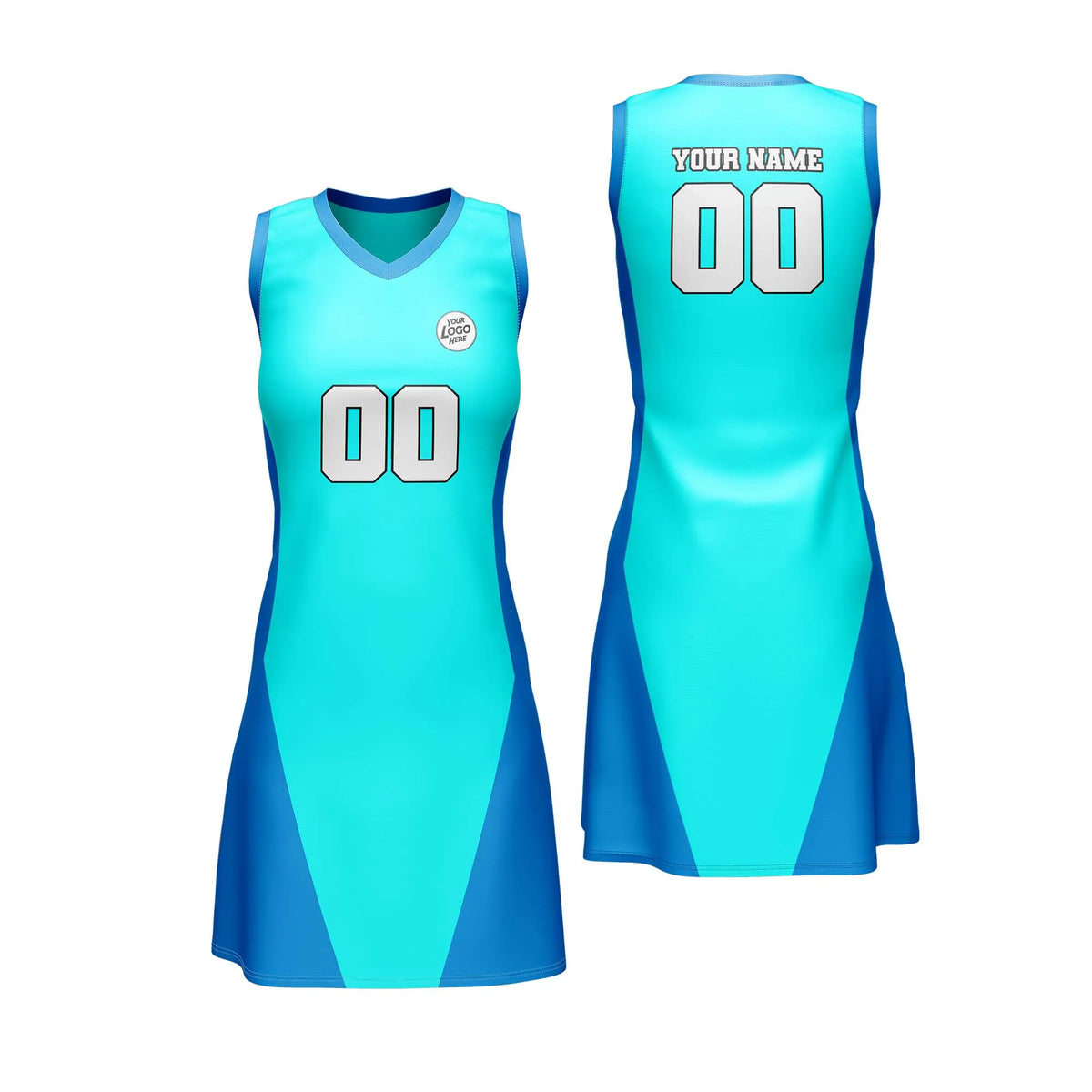 Custom Personalized D3 Split Fashion Netball Jersey with Name, Number &amp; Team Logo