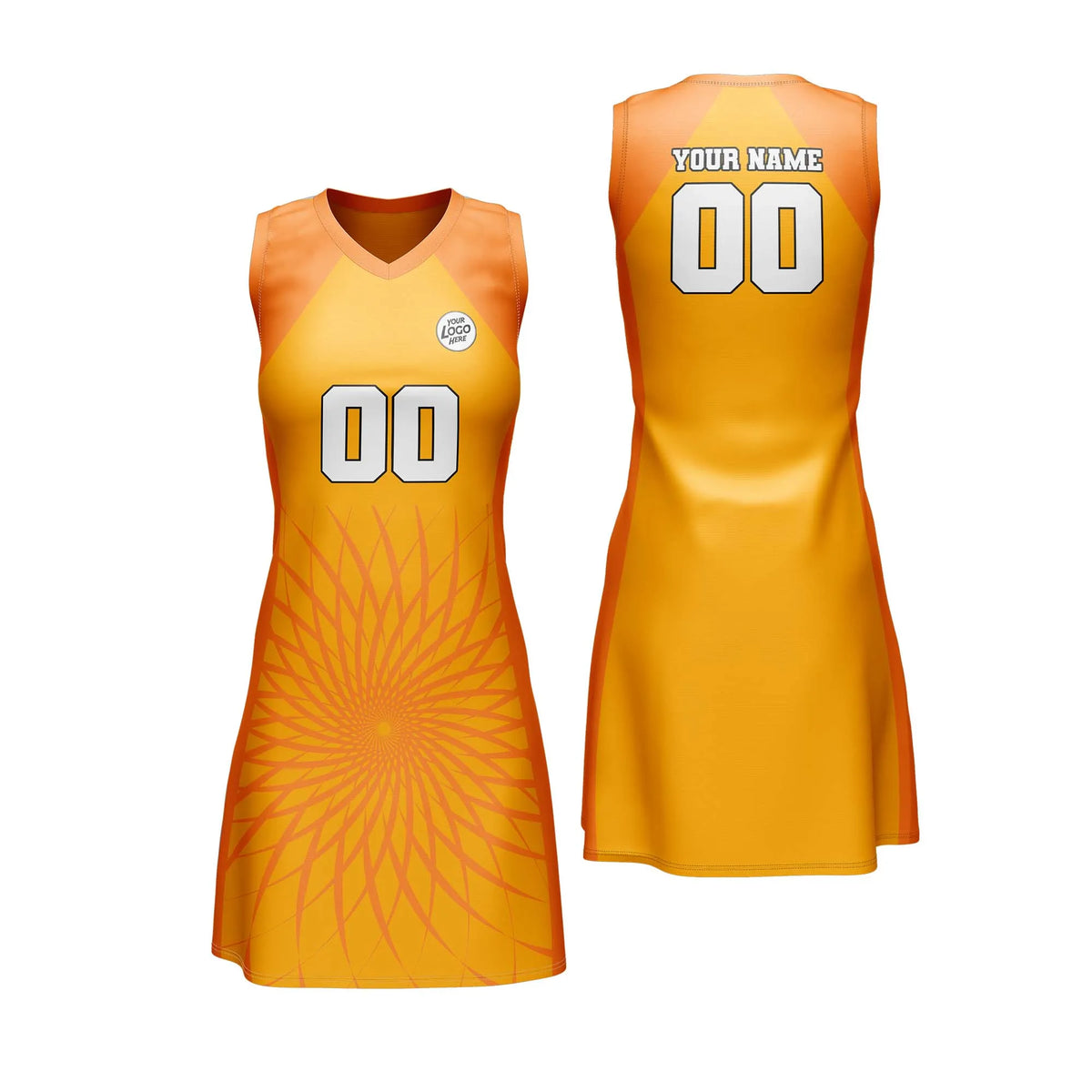 Custom Personalized D3 Retro Pattern Netball Jersey with Name, Number & Team Logo
