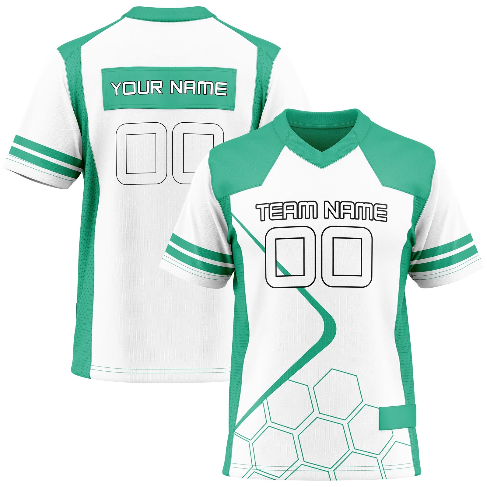 Custom Personalized D5 Color Block Flag Football Jersey with Name, Number & Team Logo