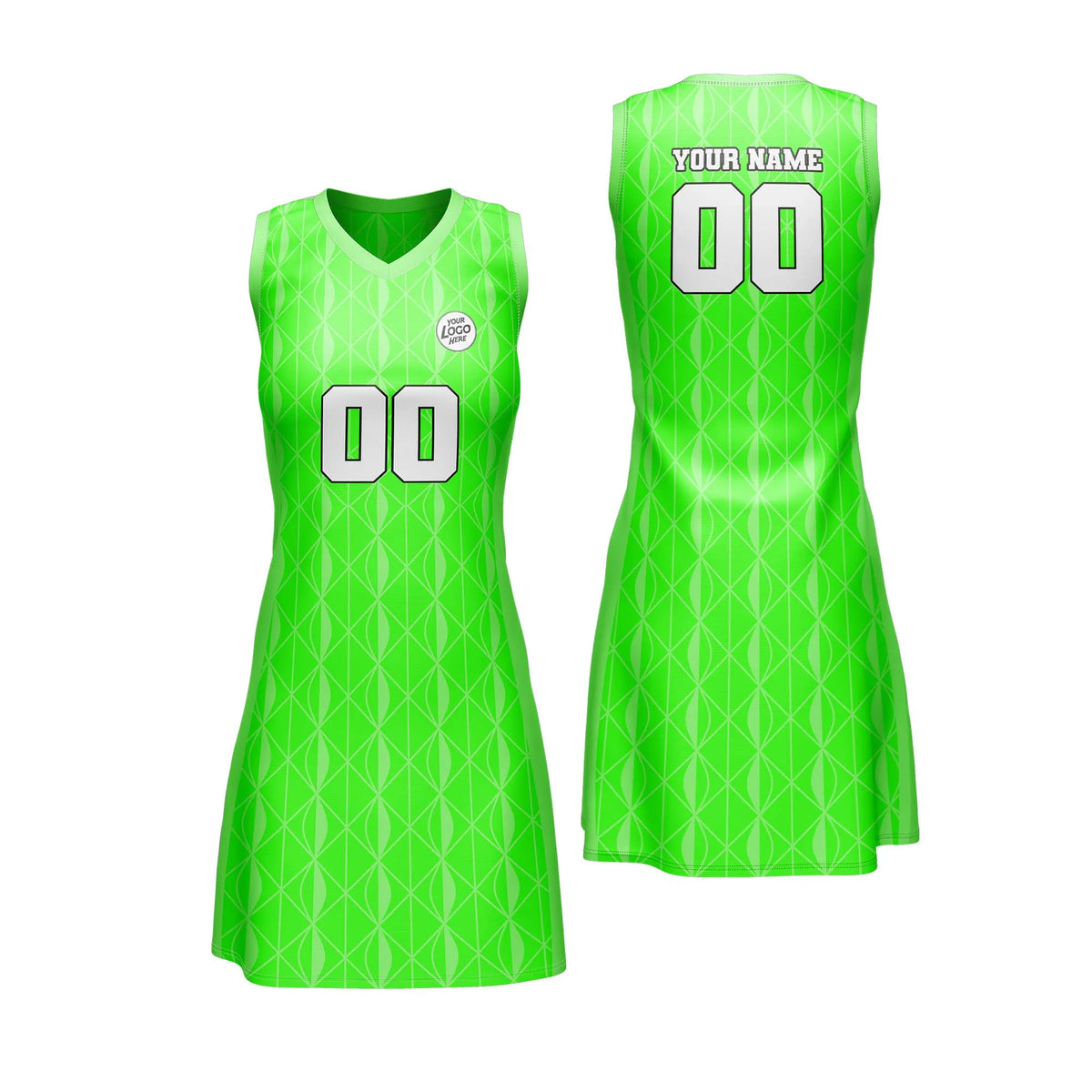 Custom Personalized D1 Rhombus Pattern Netball Jersey with Name, Number & Team Logo