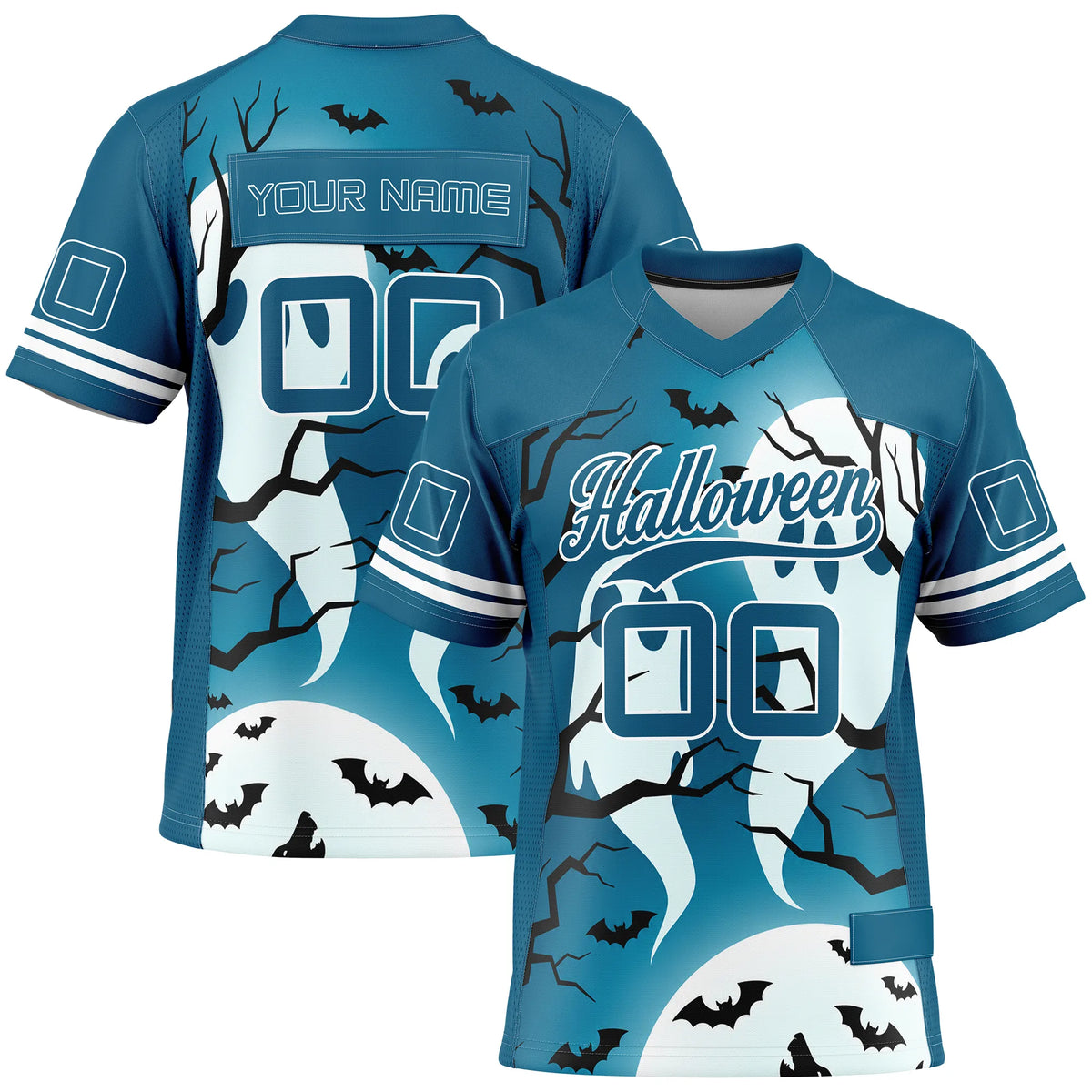 Custom Halloween Flag Football Jersey D1 Personalized Uniform with Name &amp; Number