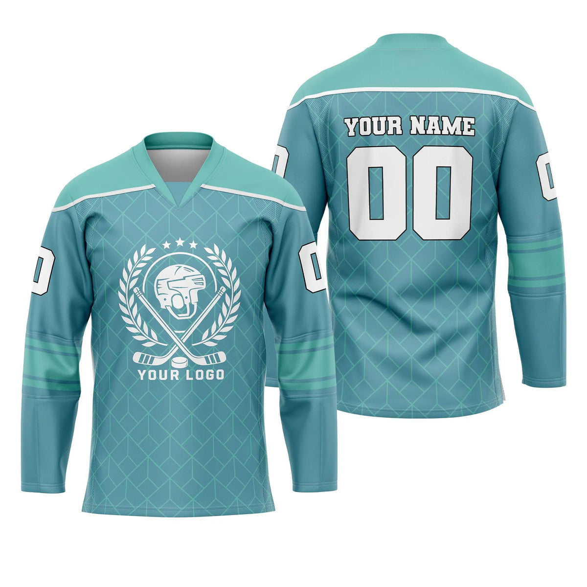 Custom Personalized D5 Abstract Pattern Ice Hockey Jersey with Name, Number &amp; Team Logo