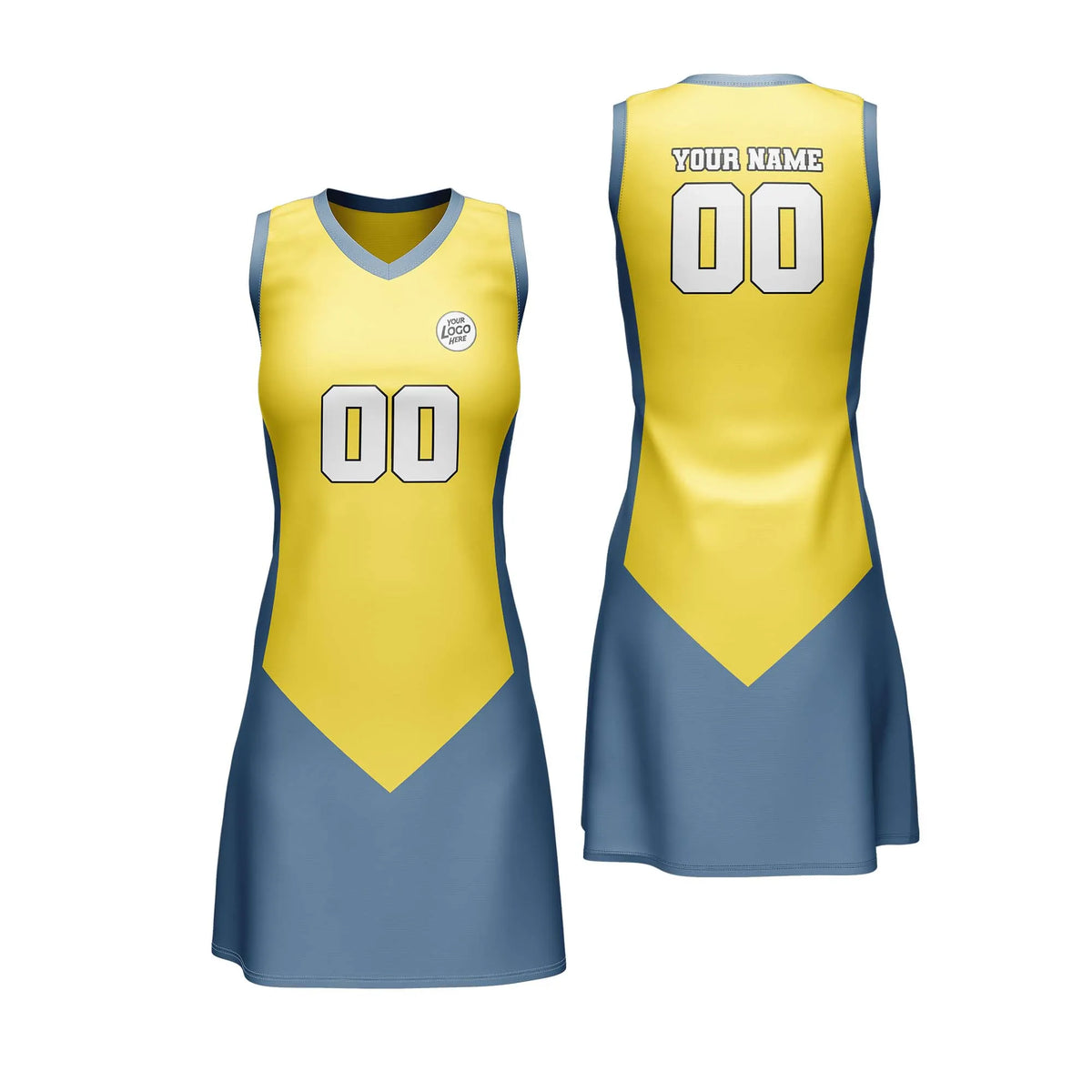 Custom Personalized D5 Split Fashion Netball Jersey with Name, Number & Team Logo