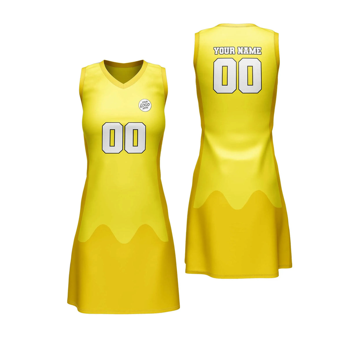 Custom Personalized D4 Split Fashion Netball Jersey with Name, Number & Team Logo