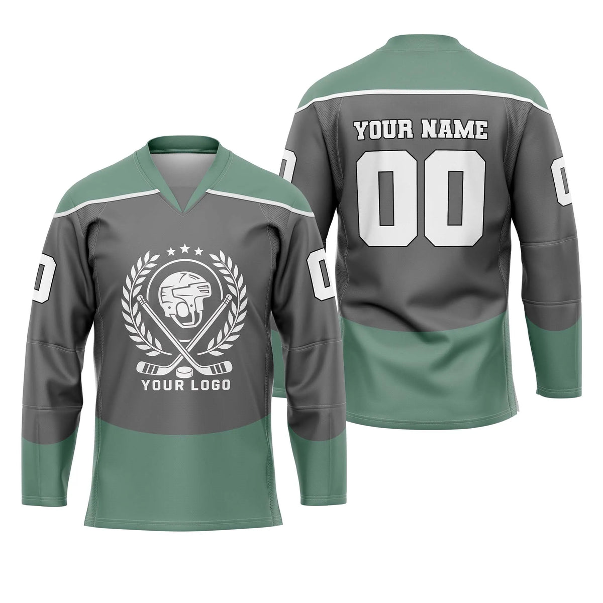 Custom Personalized D1 V - NECK DESIGN Ice Hockey Jersey with Name, Number & Team Logo