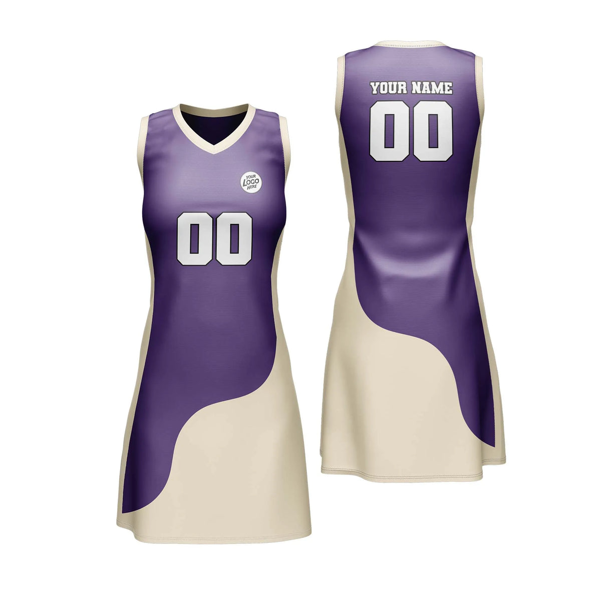 Custom Personalized D1 Split Fashion Netball Jersey with Name, Number & Team Logo