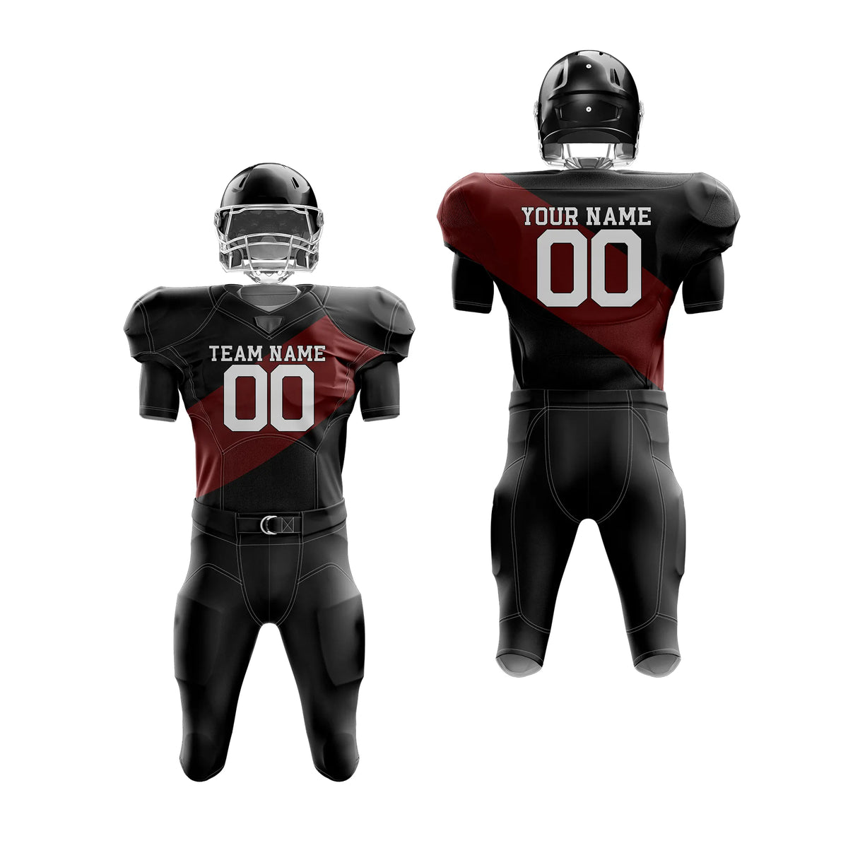 Custom Personalized D4 Split Fashion American Football Jersey with Name, Number & Team Logo