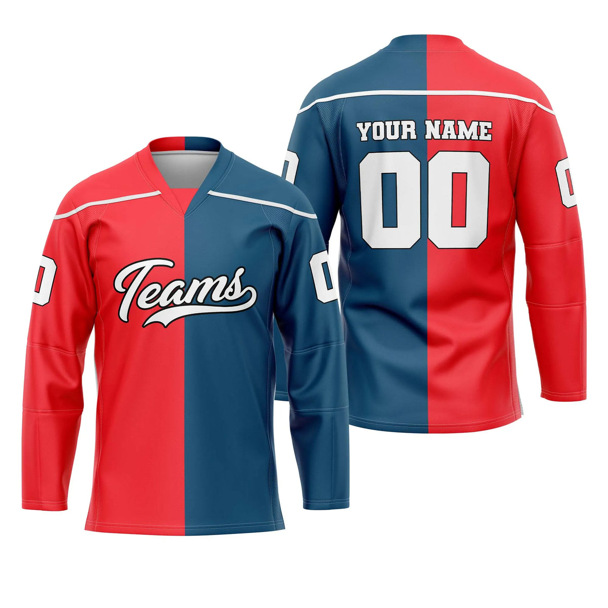 Custom Personalized D5 Split Fashion Ice Hockey Jersey with Name, Number & Team Logo