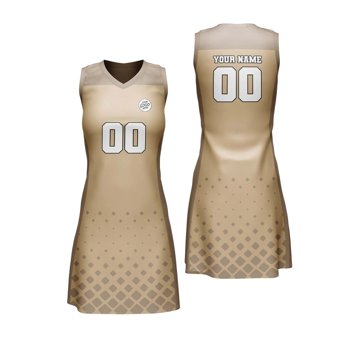 Custom Personalized D3 Abstract Pattern Netball Jersey with Name, Number & Team Logo