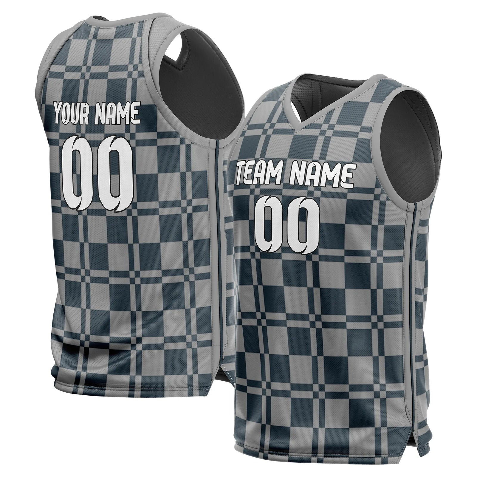 Custom Dynamic Check Printed Sports Jersey Personalized Uniform with Name & Number
