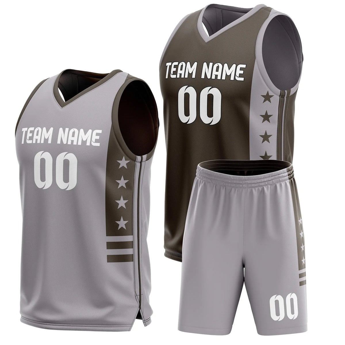 Custom Side Star Reversible Sports Jersey Personalized Uniform with Name & Number