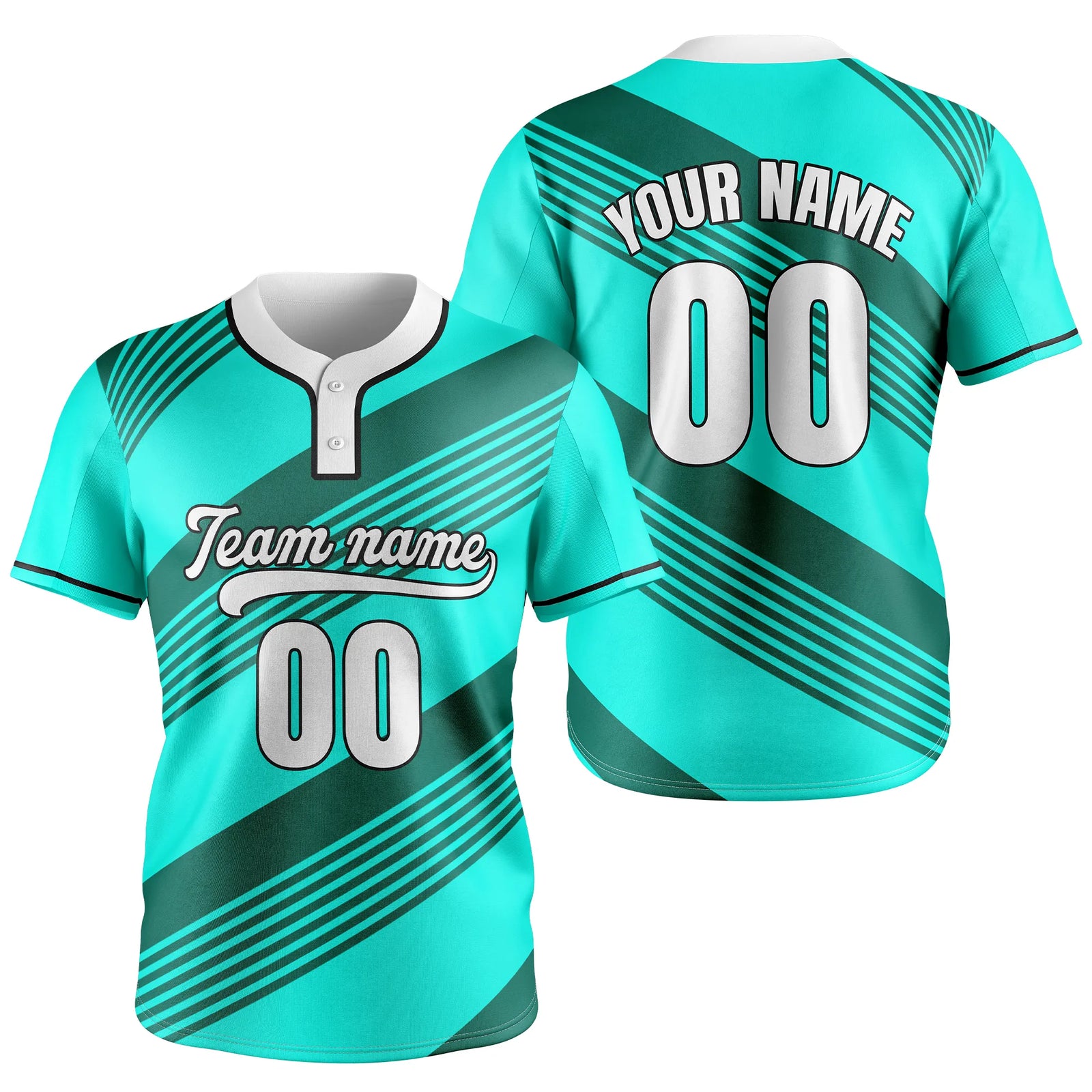 Custom Rapid Edge Baseball Aqua Sports Jersey Personalized Uniform with Name & Number