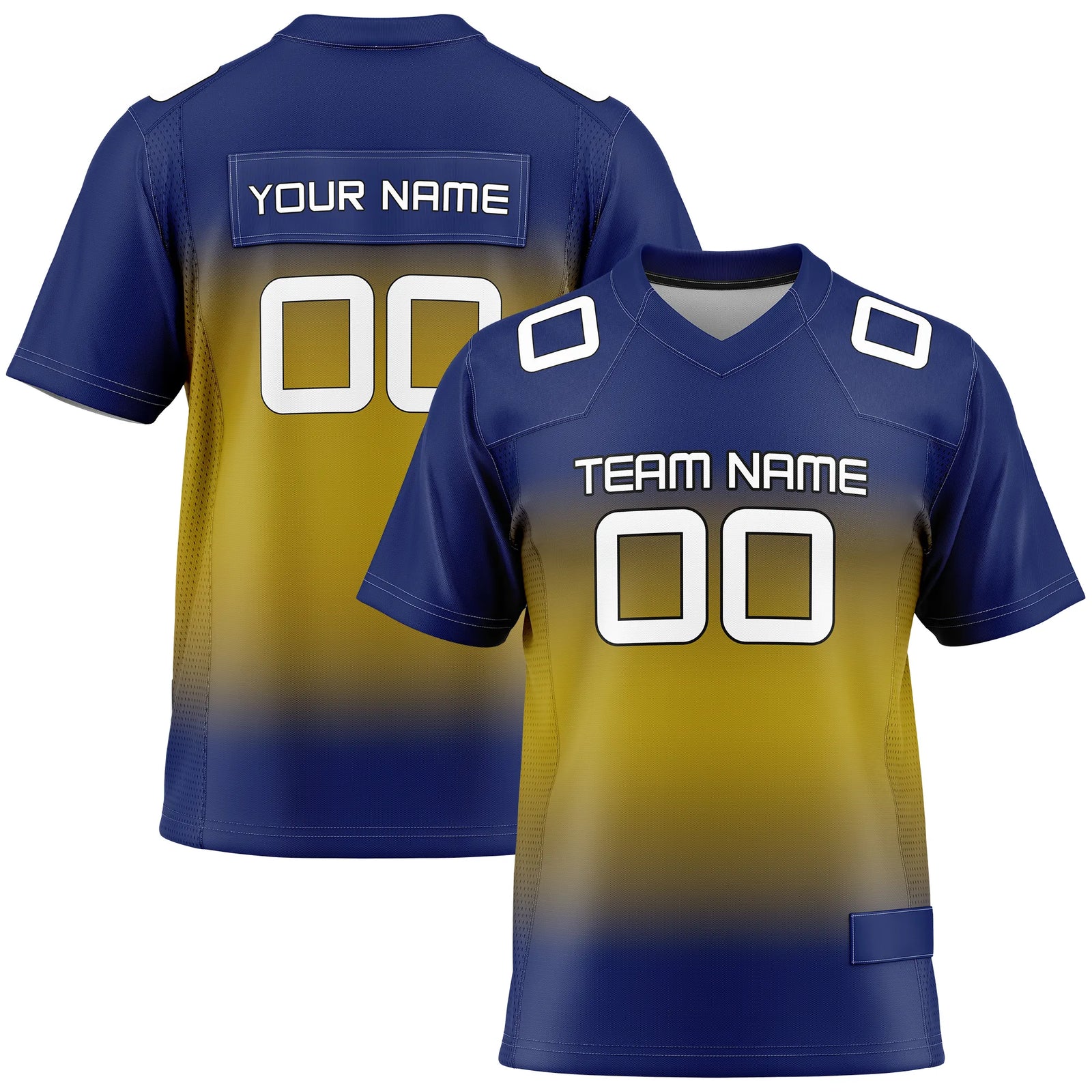 Custom Personalized D5 Gradient Fashion Flag Football Jersey with Name, Number & Team Logo