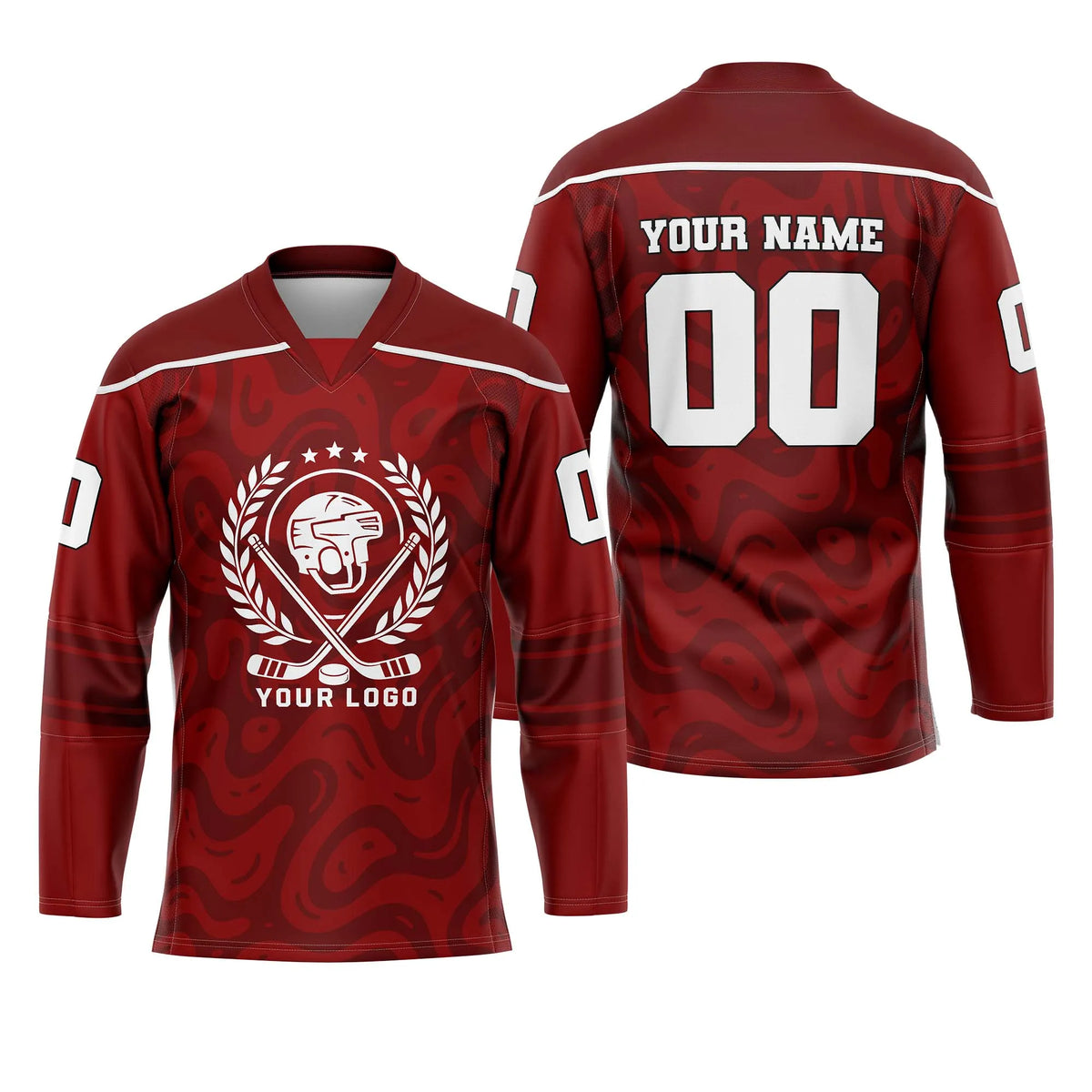 Custom Personalized D4 Abstract Pattern Ice Hockey Jersey with Name, Number & Team Logo