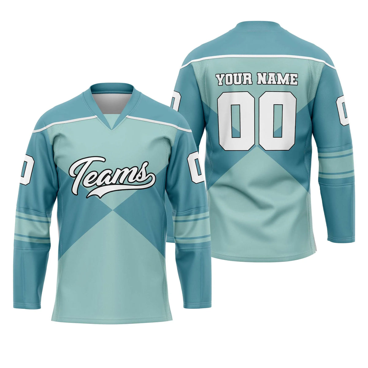 Custom Personalized D1 Split Fashion Ice Hockey Jersey with Name, Number &amp; Team Logo