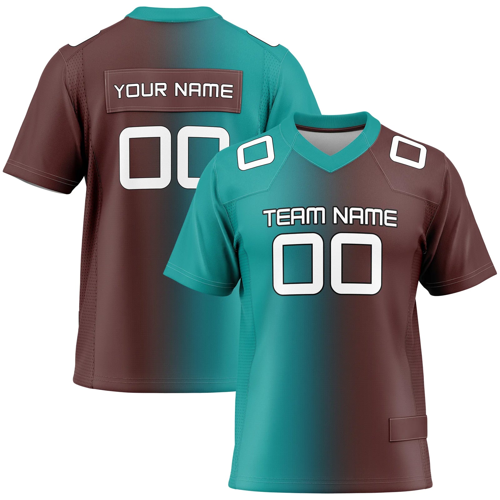 Custom Personalized D3 Gradient Fashion Flag Football Jersey with Name, Number & Team Logo