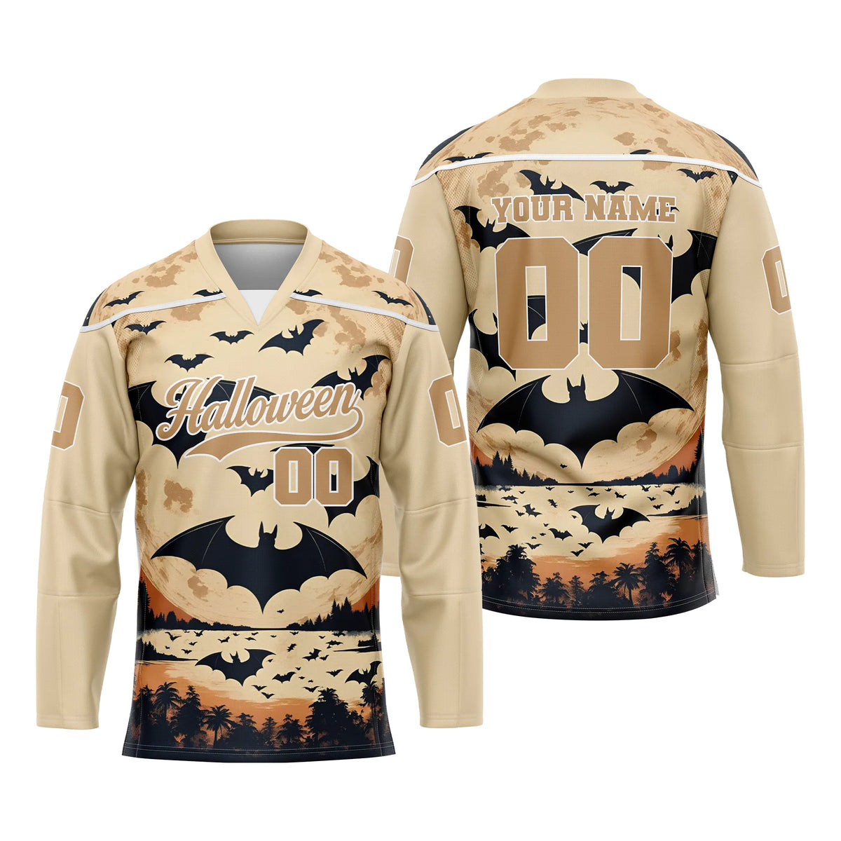 Custom Halloween Ice Hockey Jersey D9 Personalized Uniform with Name &amp; Number