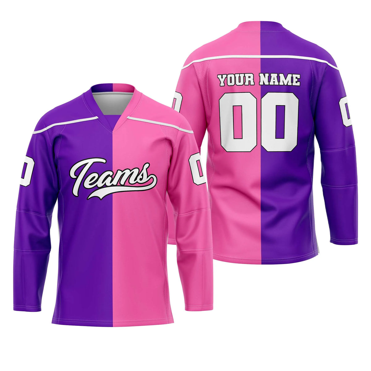 Custom Personalized D5 Split Fashion Ice Hockey Jersey with Name, Number & Team Logo