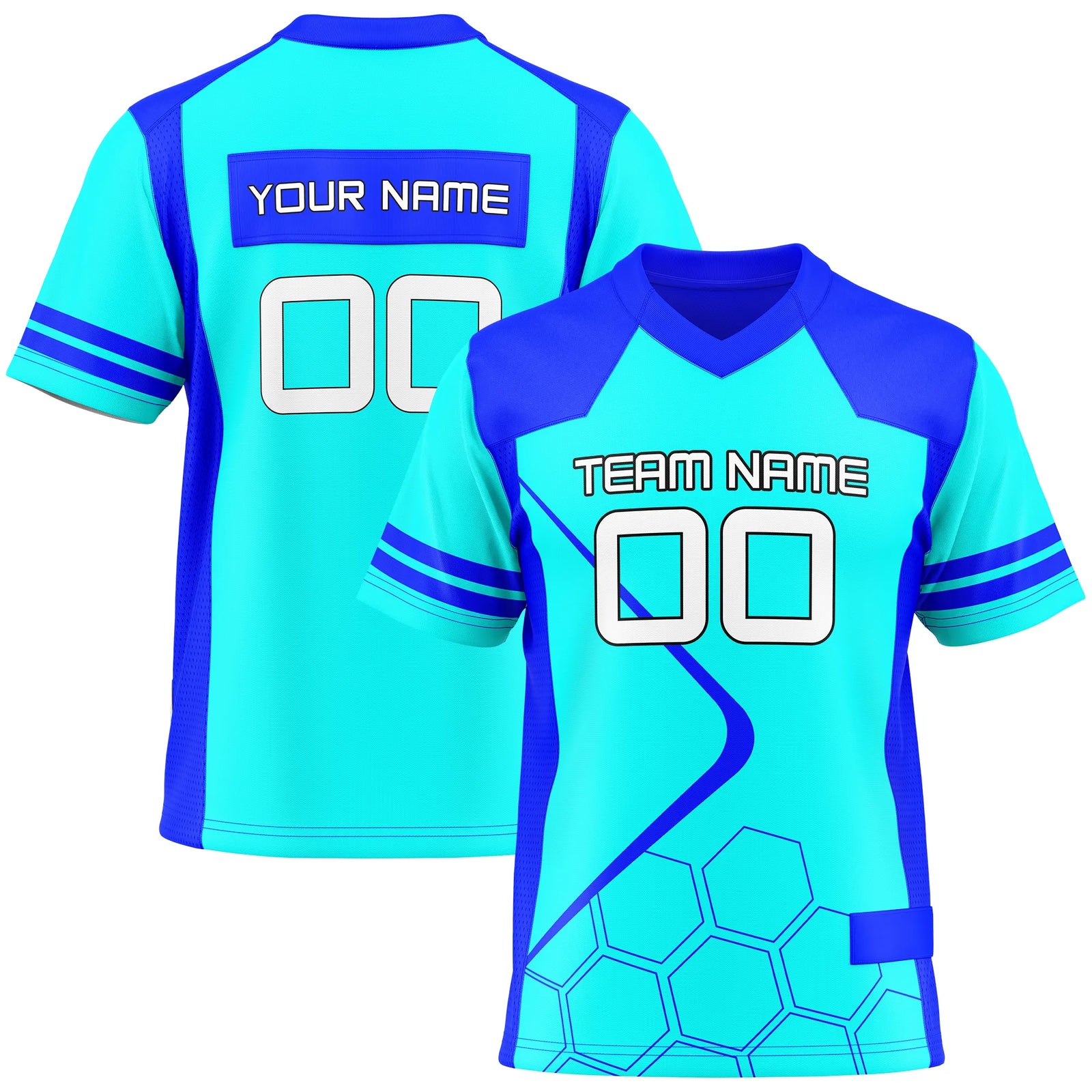 Custom Personalized D5 Color Block Flag Football Jersey with Name, Number & Team Logo