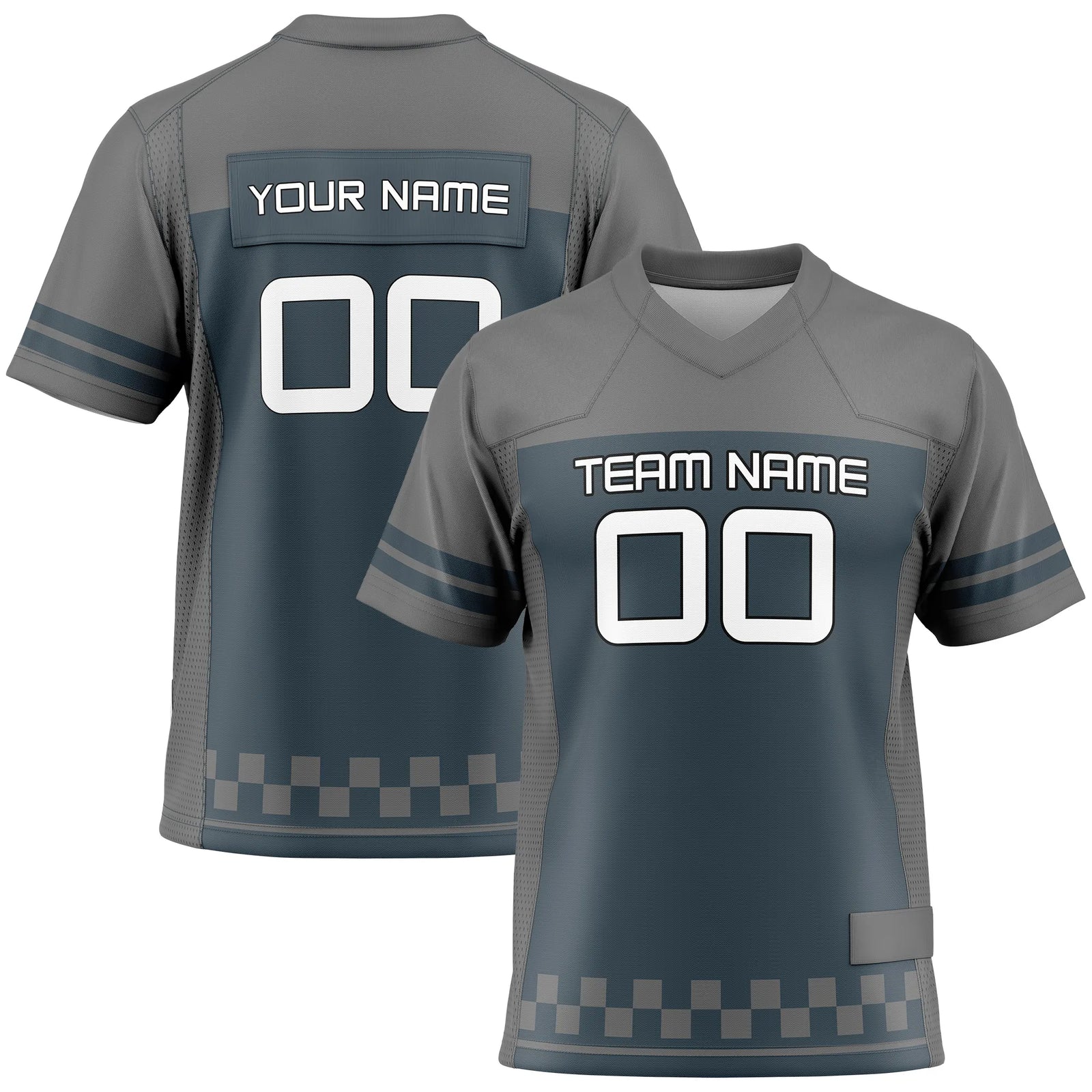 Custom Personalized D1 Color Block Flag Football Jersey with Name, Number & Team Logo