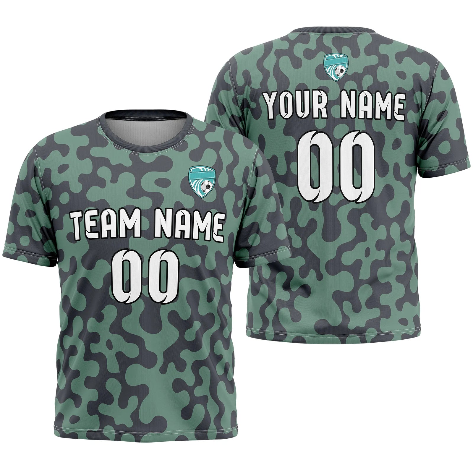 Custom Camo D2 Soccer Jersey Personalized Football Uniform with Name & Number