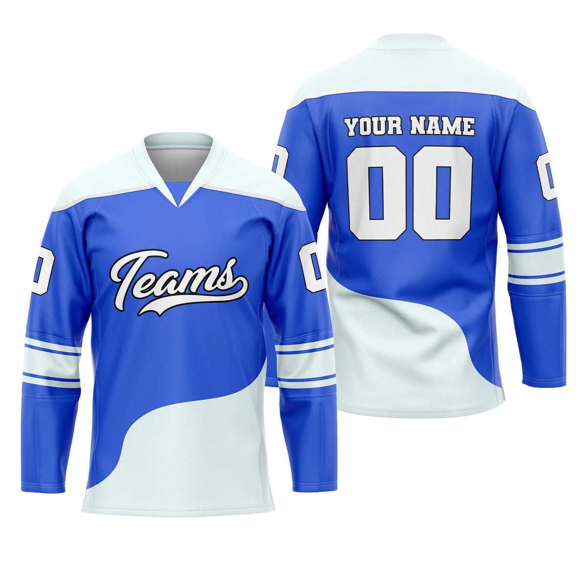 Custom Personalized D4 Split Fashion Ice Hockey Jersey with Name, Number & Team Logo