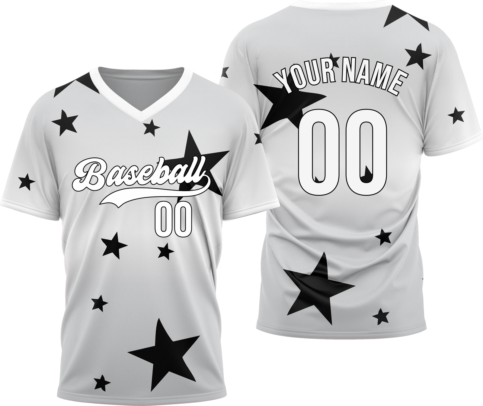 Custom Victory Star Gradient Baseball Aqua Sports Jersey Personalized Uniform with Name & Number