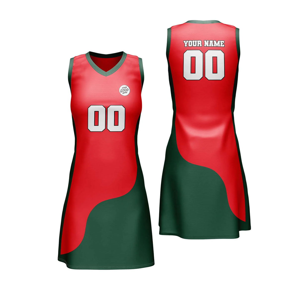 Custom Personalized D1 Split Fashion Netball Jersey with Name, Number & Team Logo