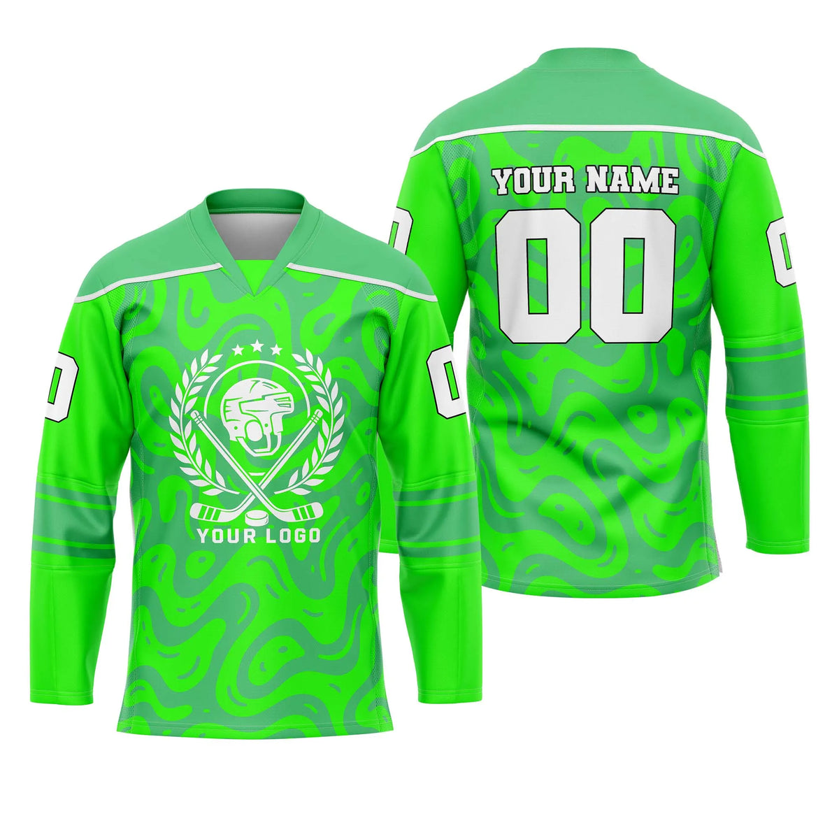 Custom Personalized D4 Abstract Pattern Ice Hockey Jersey with Name, Number & Team Logo