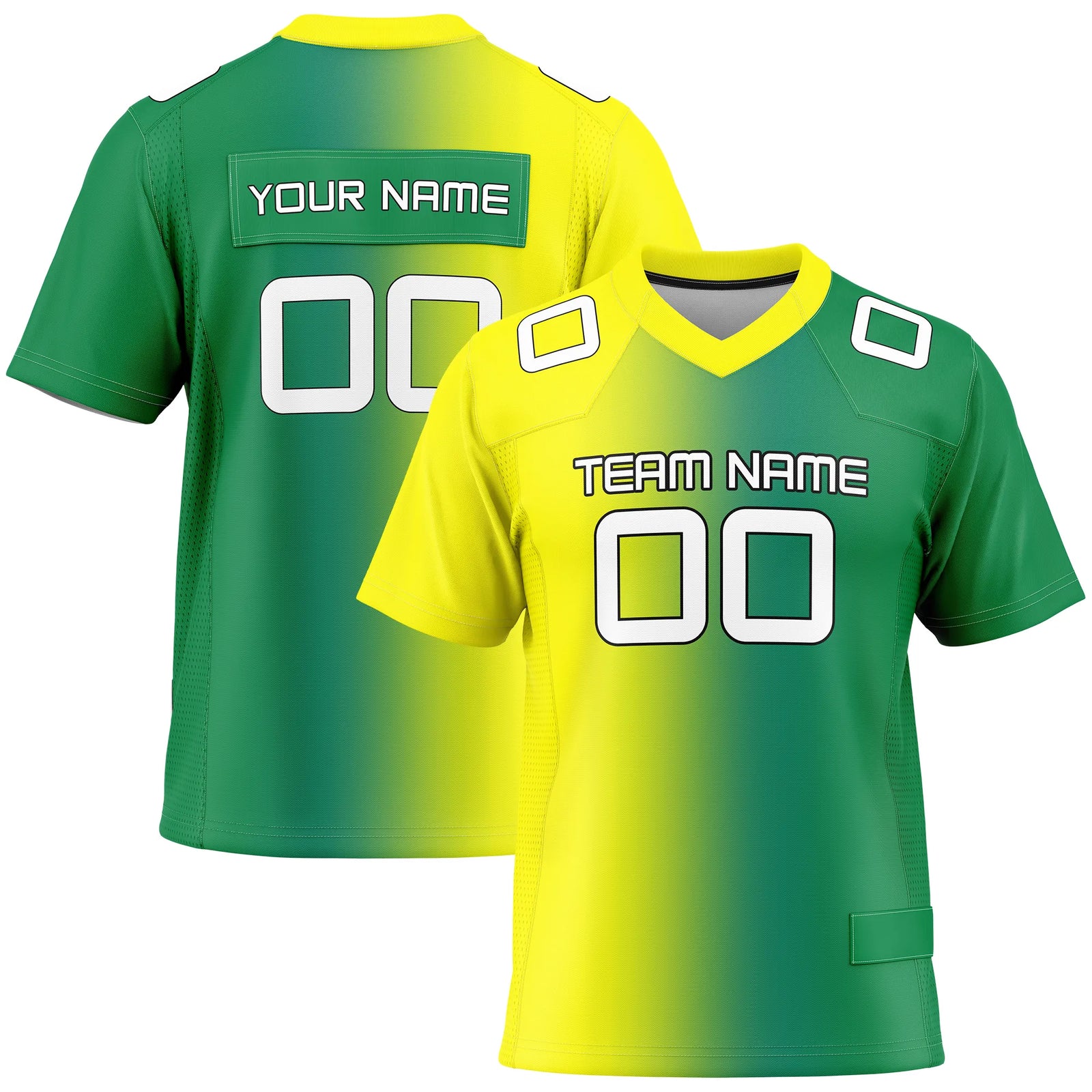 Custom Personalized D3 Gradient Fashion Flag Football Jersey with Name, Number & Team Logo