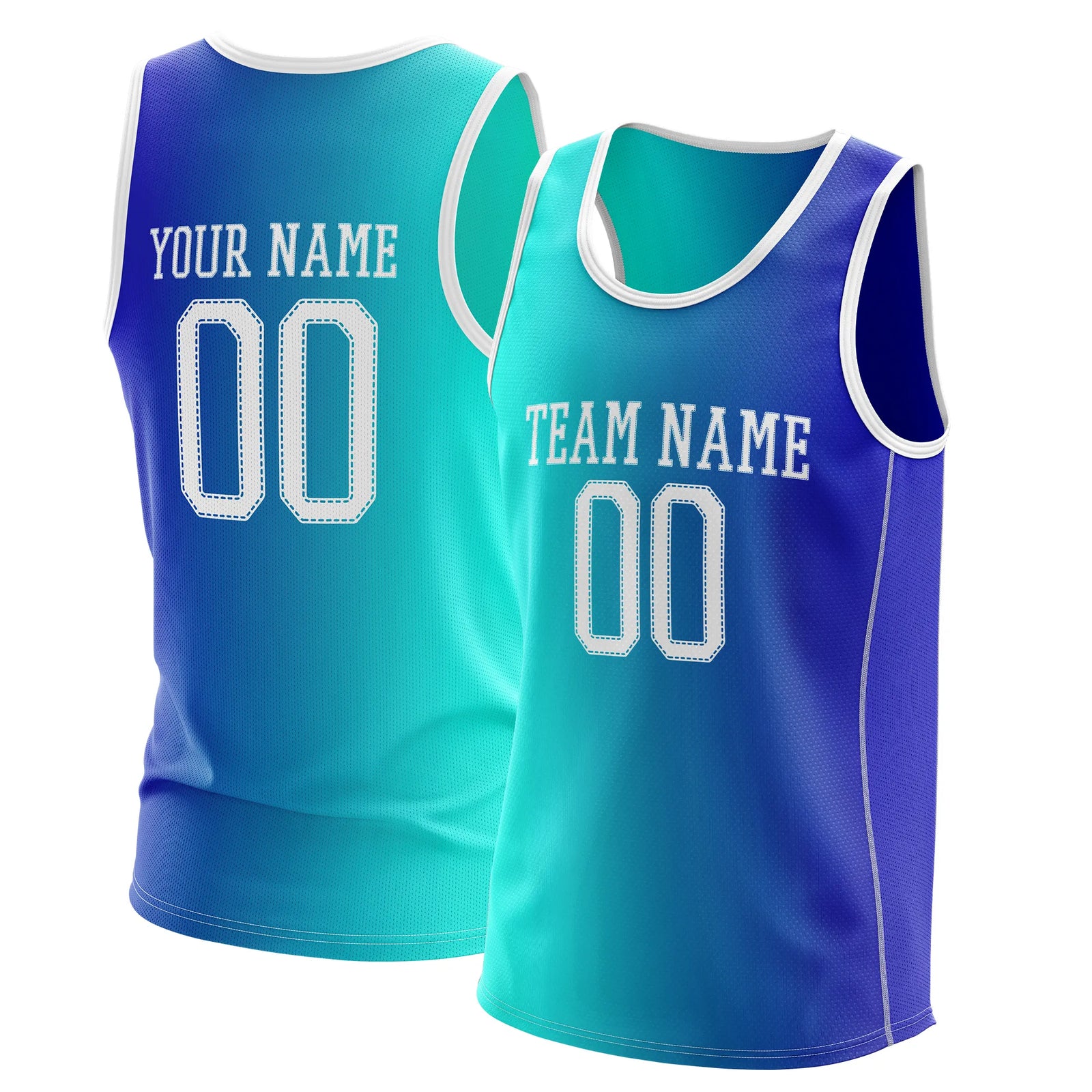Custom Gradient fashion top Coastal Fade Sports Jersey Personalized Uniform with Name & Number