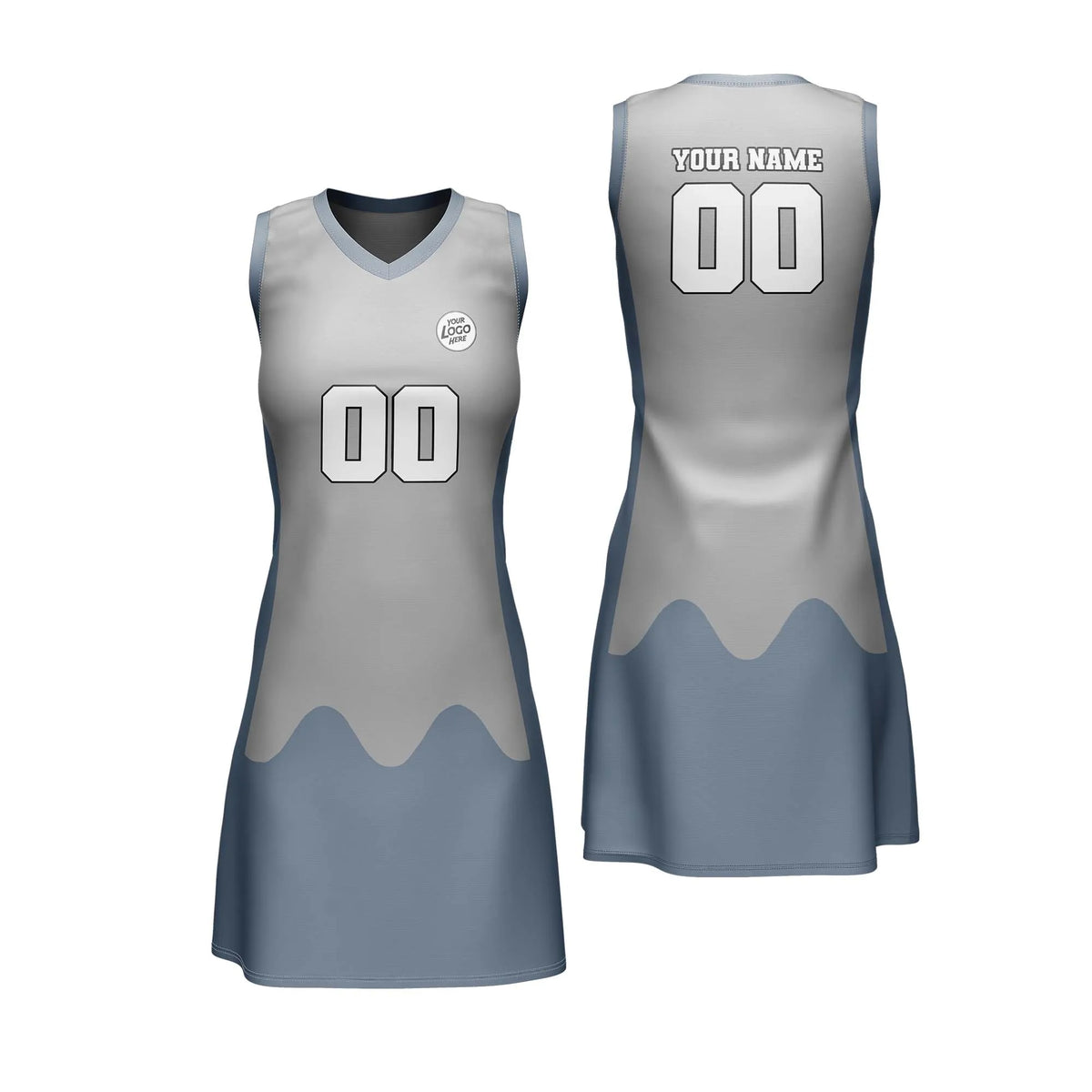 Custom Personalized D4 Split Fashion Netball Jersey with Name, Number & Team Logo