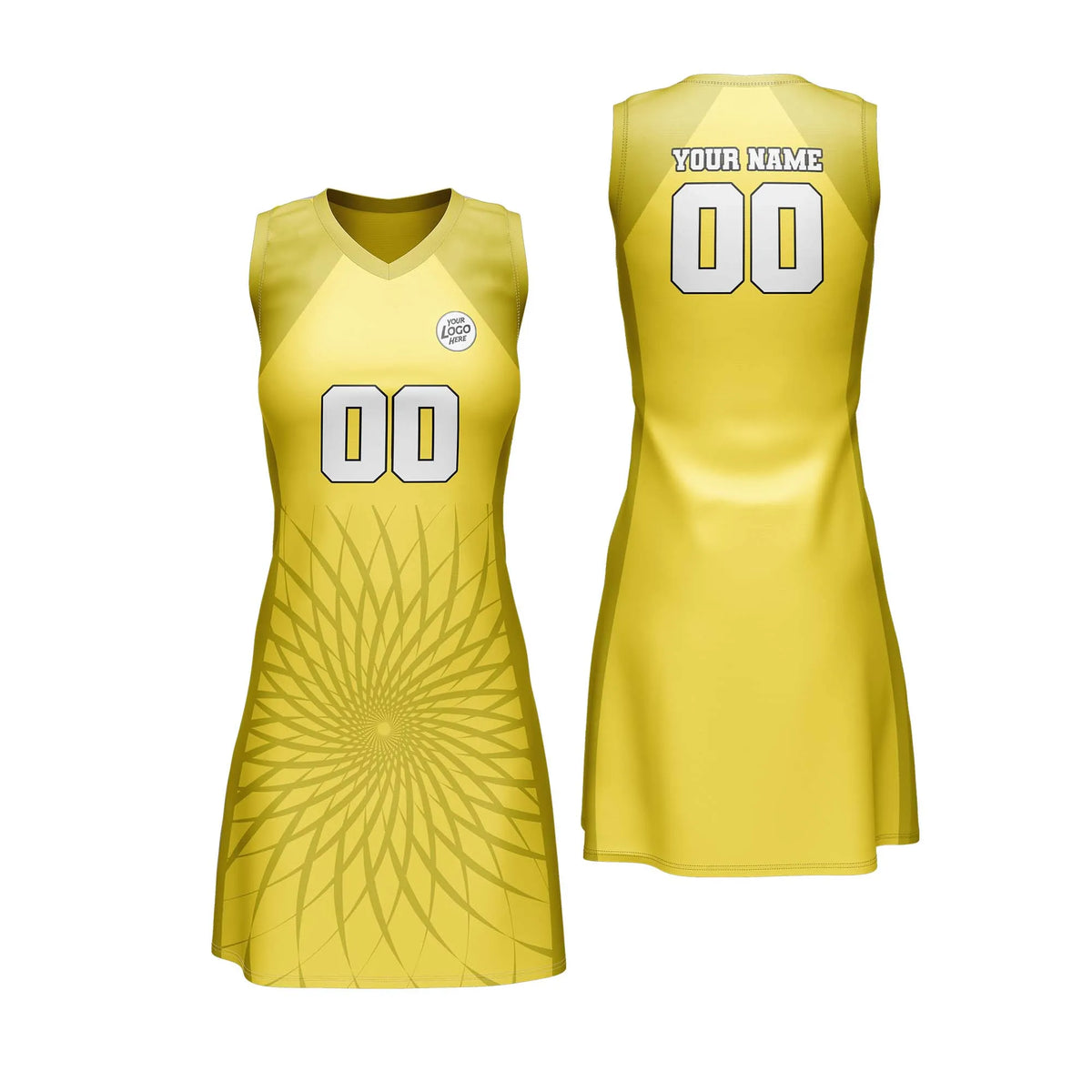 Custom Personalized D3 Retro Pattern Netball Jersey with Name, Number & Team Logo