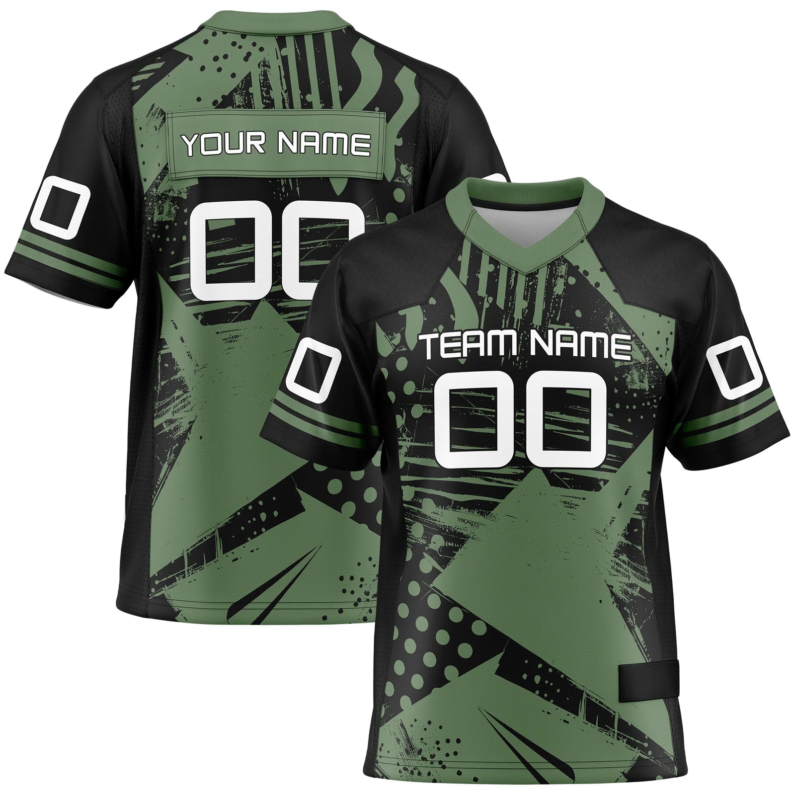 Custom Personalized D2 Graffiti Fashion Flag Football Jersey with Name, Number & Team Logo