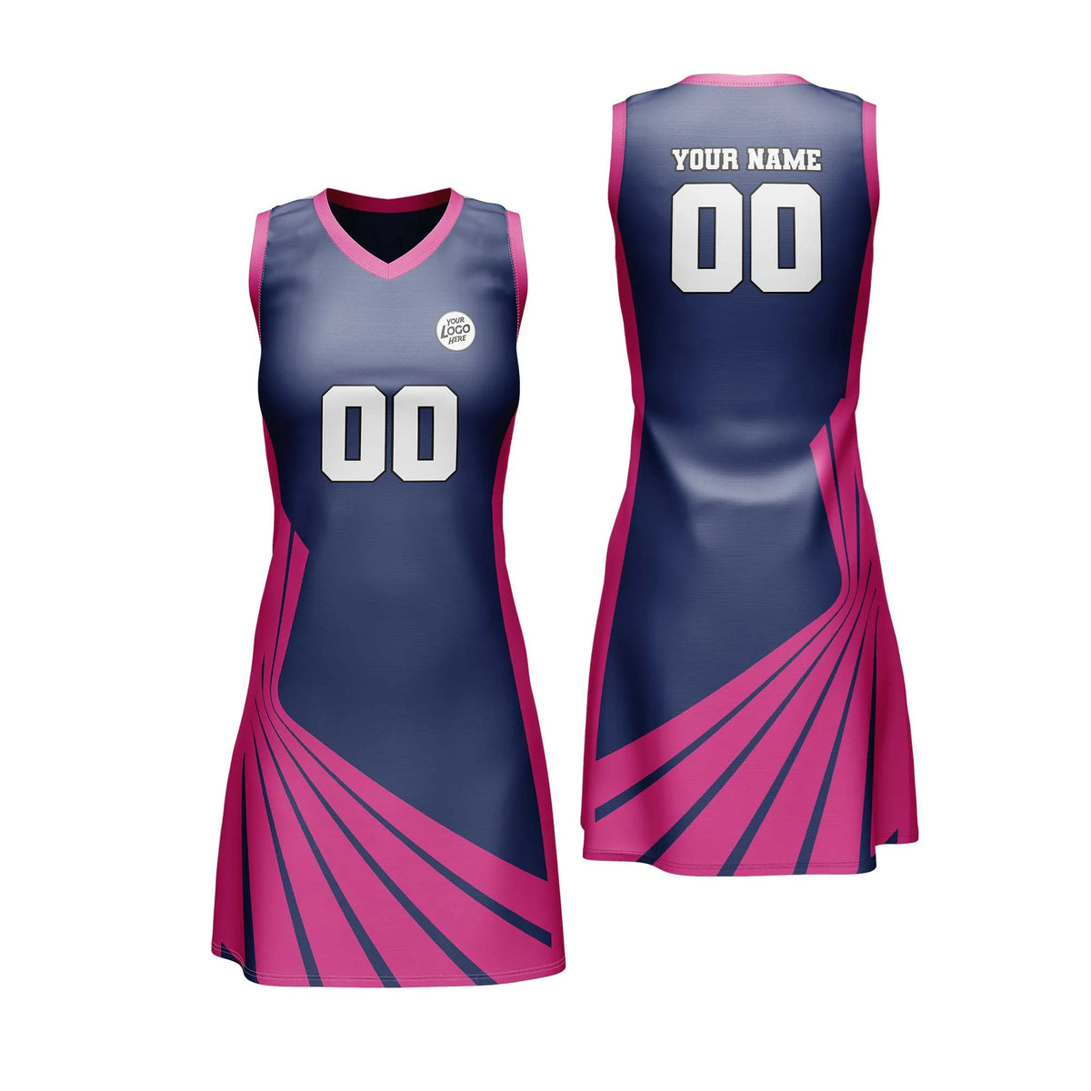 Custom Personalized D5 Retro Pattern Netball Jersey with Name, Number & Team Logo