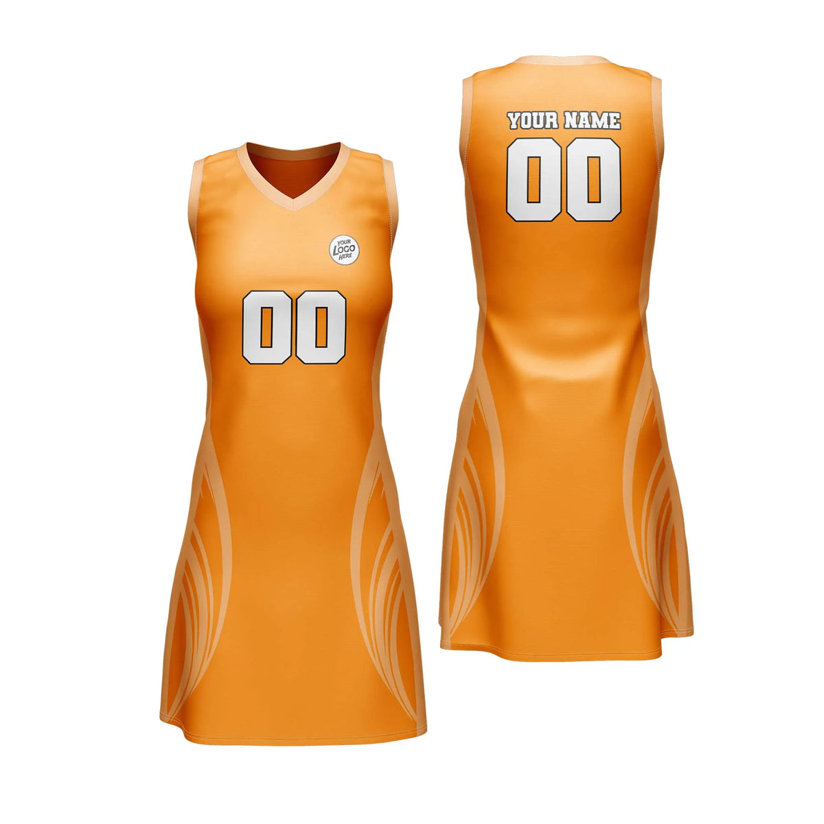 Custom Personalized D4 Abstract Pattern Netball Jersey with Name, Number & Team Logo