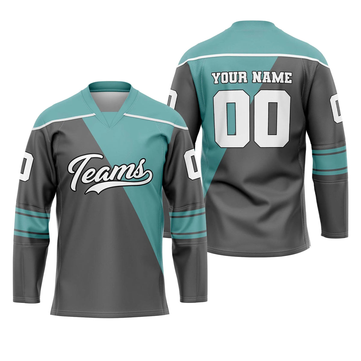 Custom Personalized D3 Split Fashion Ice Hockey Jersey with Name, Number & Team Logo