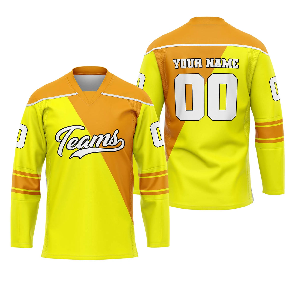 Custom Personalized D3 Split Fashion Ice Hockey Jersey with Name, Number & Team Logo